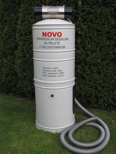 Sesalnik za pelete z zalogovnikom